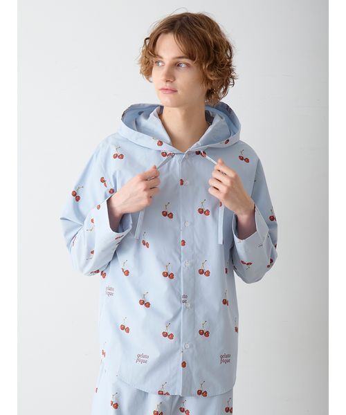 gelato pique（ジェラートピケ）の「【UNISEX】チェリー柄シャツパーカ