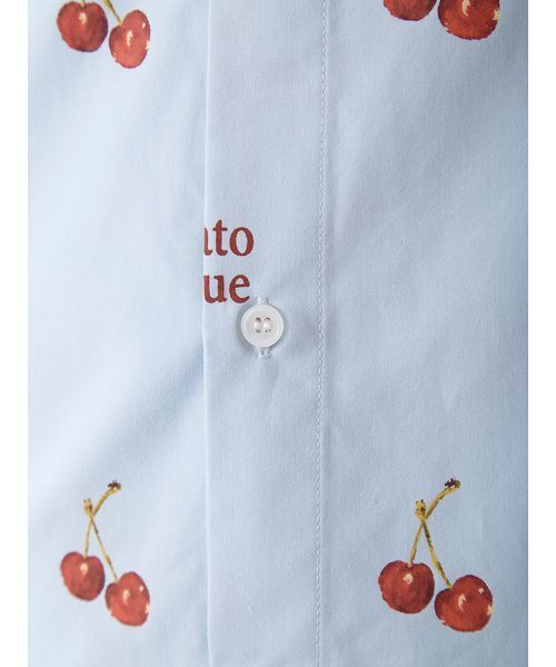 UNISEX】チェリー柄シャツパーカ（ルームウェア/パジャマ）｜gelato