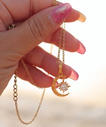IRIEBEACH（アイリービーチ）の「sun and moon necklace 【ハワイアンジュエリー】【サージカルステンレス】【金属アレルギー対応】【IRIEBEACH   アイリービーチ】つけっぱなしOK（ネックレス）」
