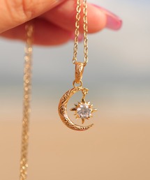 IRIEBEACH（アイリービーチ）の「sun and moon necklace/【ハワイアンジュエリー】【サージカルステンレス】【金属アレルギー対応】【IRIEBEACH / アイリービーチ】つけっぱなしOK（ネックレス）」