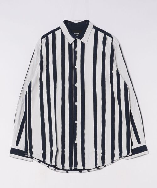 Desigual（デシグアル）の「【Desigual×BOTTER】オーバーサイズストライプシャツ（シャツ/ブラウス・メンズ・ブルー・S/M/L/XL）」の5枚目の写真