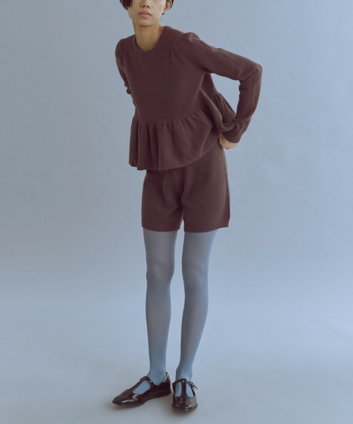 EN NEUME(エンノイム)の「Alpaca-Touch Knit Shorts(その他パンツ・レディース・ブラウン/ベージュ/杢グレー・FREE)」の3枚目の写真