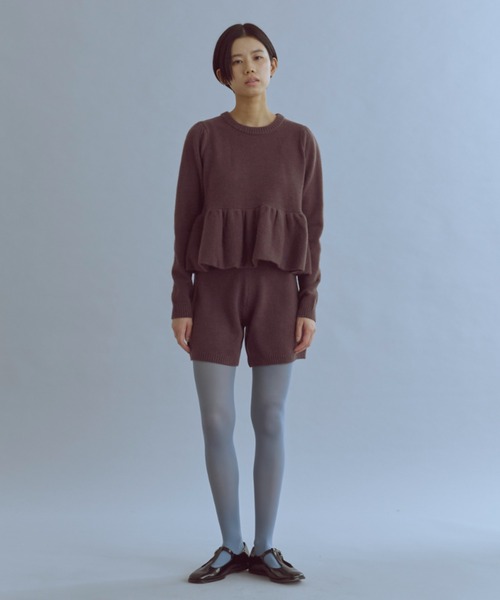 EN NEUME(エンノイム)の「Alpaca-Touch Knit Shorts(その他パンツ・レディース・ブラウン/ベージュ/杢グレー・FREE)」の17枚目の写真