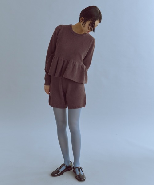 EN NEUME(エンノイム)の「Alpaca-Touch Knit Shorts(その他パンツ・レディース・ブラウン/ベージュ/杢グレー・FREE)」の7枚目の写真