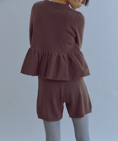 EN NEUME(エンノイム)の「Alpaca-Touch Knit Shorts(その他パンツ・レディース・ブラウン/ベージュ/杢グレー・FREE)」の6枚目の写真
