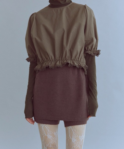 EN NEUME(エンノイム)の「Alpaca-Touch Knit Shorts(その他パンツ・レディース・ブラウン/ベージュ/杢グレー・FREE)」の9枚目の写真