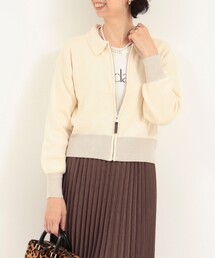 MICO COULIER | 襟付きジップアップカーディガン(カーディガン/ボレロ)