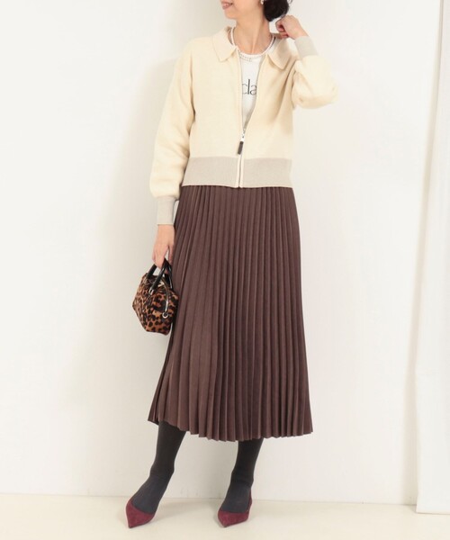 MICO COULIER(ミコクリエ)の「襟付きジップアップカーディガン(カーディガン/ボレロ・レディース・チャコールグレー/キナリ/サックスブルー・38)」の20枚目の写真