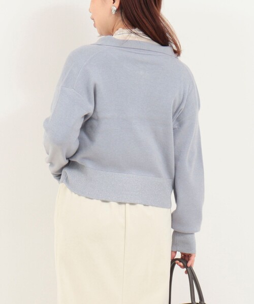 MICO COULIER(ミコクリエ)の「襟付きジップアップカーディガン(カーディガン/ボレロ・レディース・チャコールグレー/キナリ/サックスブルー・38)」の13枚目の写真