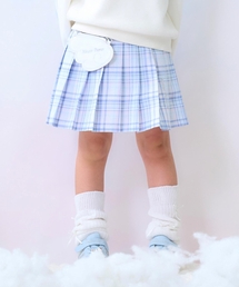 mezzo piano（メゾピアノ）の「エンジェルポーチつき　チェック・デニム　プリーツスカパン（スカート・キッズ）」