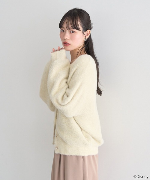 Disney（ディズニー）の「Disney/ポイントミッキーラメシャギーカーデ（カーディガン/ボレロ・レディース・アイボリー/ライトグレー・FREE）」の11枚目の写真
