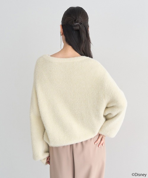 Disney（ディズニー）の「Disney/ポイントミッキーラメシャギーカーデ（カーディガン/ボレロ・レディース・アイボリー/ライトグレー・FREE）」の12枚目の写真