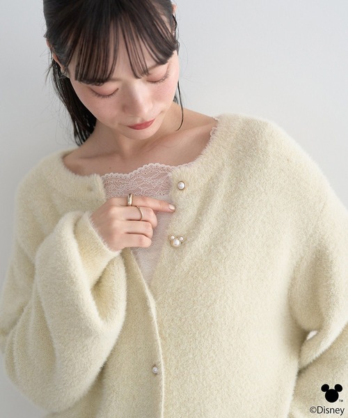 Disney（ディズニー）の「Disney/ポイントミッキーラメシャギーカーデ（カーディガン/ボレロ・レディース・アイボリー/ライトグレー・FREE）」の16枚目の写真