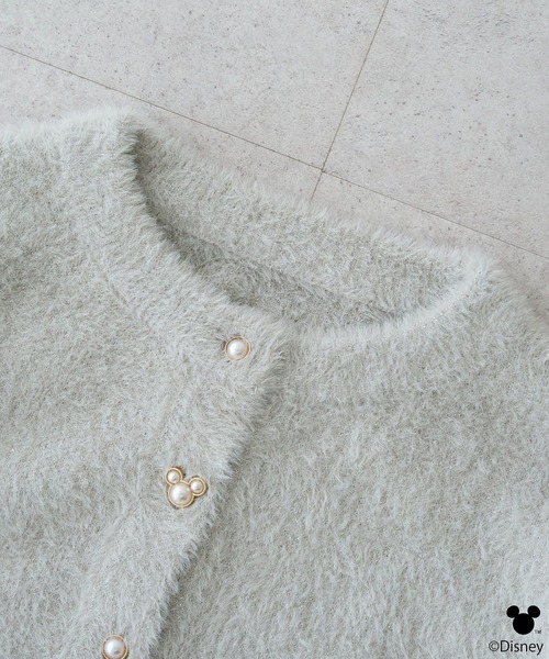 Disney（ディズニー）の「Disney/ポイントミッキーラメシャギーカーデ（カーディガン/ボレロ・レディース・アイボリー/ライトグレー・FREE）」の22枚目の写真