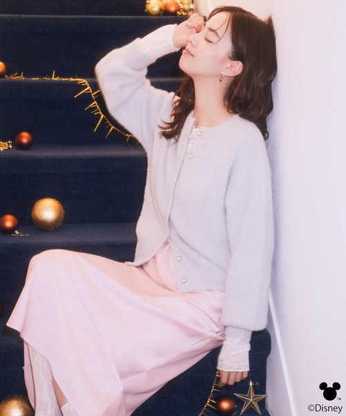 Disney（ディズニー）の「Disney/ポイントミッキーラメシャギーカーデ（カーディガン/ボレロ・レディース・アイボリー/ライトグレー・FREE）」の4枚目の写真