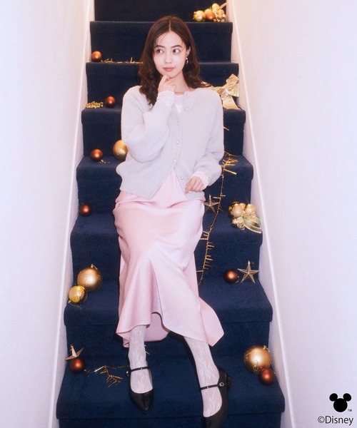 Disney（ディズニー）の「Disney/ポイントミッキーラメシャギーカーデ（カーディガン/ボレロ・レディース・アイボリー/ライトグレー・FREE）」の5枚目の写真