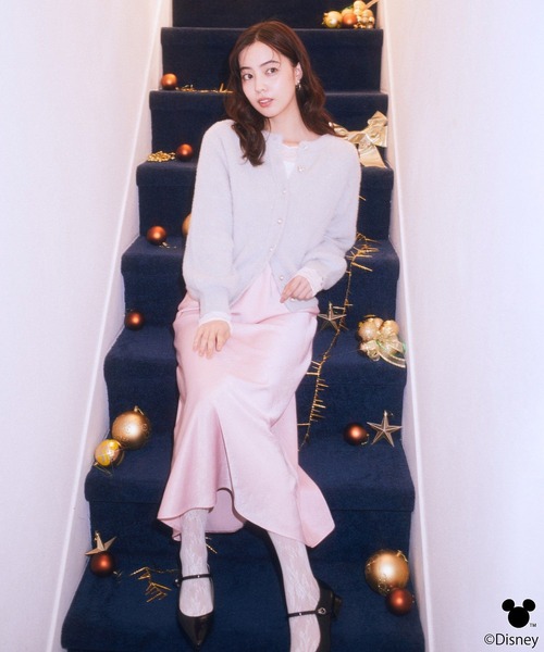 Disney（ディズニー）の「Disney/ポイントミッキーラメシャギーカーデ（カーディガン/ボレロ・レディース・アイボリー/ライトグレー・FREE）」の6枚目の写真