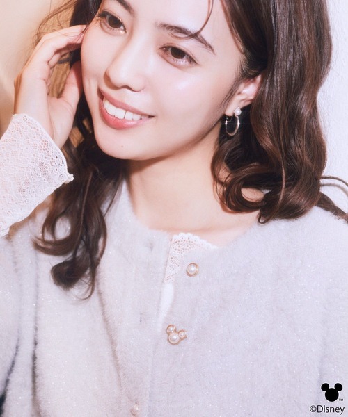 Disney（ディズニー）の「Disney/ポイントミッキーラメシャギーカーデ（カーディガン/ボレロ・レディース・アイボリー/ライトグレー・FREE）」の8枚目の写真