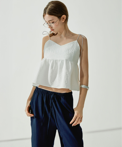 VIKINI VENDER(ビキニベンダー)の「ネイピンテクスチャーリボンスリーブレストップ(シャツ/ブラウス・レディース・その他・ONE SIZE)」の6枚目の写真