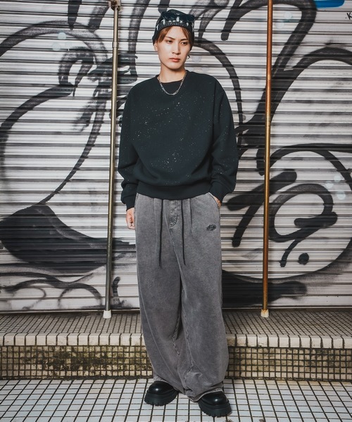 SIDEWAY STANCE(サイドウェイスタンス)の「【SIDEWAY STANCE】ケミカル スウェット タックパンツ(スウェットパンツ・メンズ・ブラック/ブラウン・X-LARGE/LARGE/MEDIUM/SMALL)」の8枚目の写真