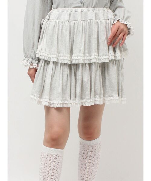 merry jenny(メリージェニー)の「カットティアードミニスカート(スカート・レディース・グレー/オフホワイト/ピンク・FREE)」の7枚目の写真