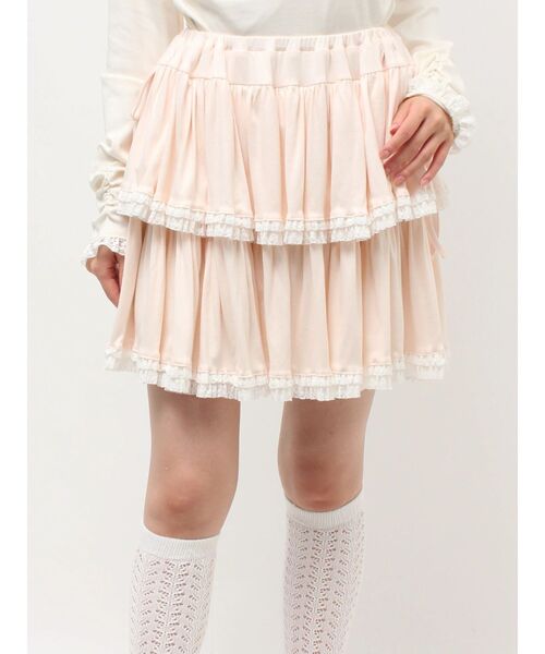 merry jenny(メリージェニー)の「カットティアードミニスカート(スカート・レディース・グレー/オフホワイト/ピンク・FREE)」の6枚目の写真