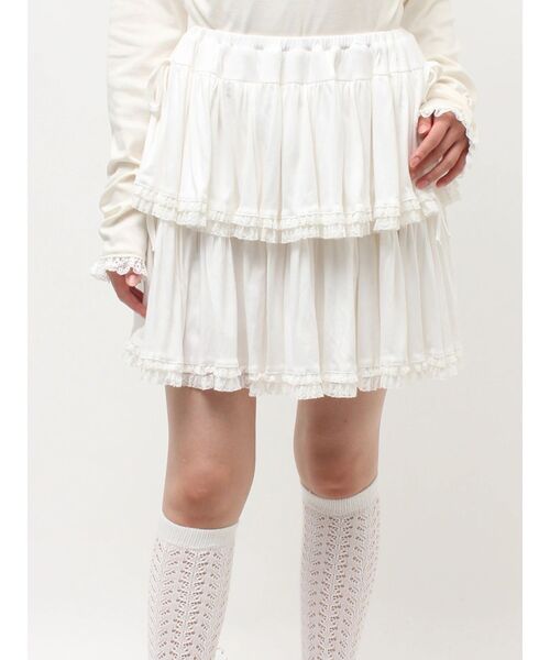 merry jenny(メリージェニー)の「カットティアードミニスカート(スカート・レディース・グレー/オフホワイト/ピンク・FREE)」の5枚目の写真