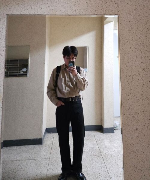 MUSINSA STANDARD（ムシンサスタンダード）の「リラックスドCRシャツ [サンドベージュ]（シャツ/ブラウス・メンズ・その他・X-LARGE/XX-LARGE/SMALL/MEDIUM/LARGE）」の6枚目の写真
