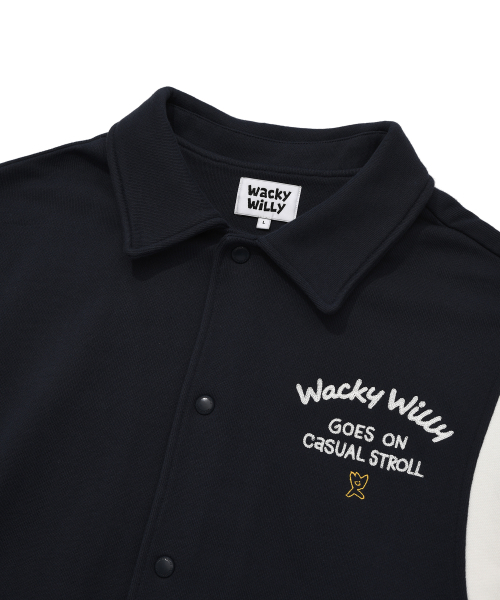 Wacky WiLLy(ワッキーウィリー)の「カラー スウェット バーシティ ジャンパー ネイビー(スタジャン・レディース・その他・SMALL/MEDIUM/LARGE/X-LARGE)」の4枚目の写真