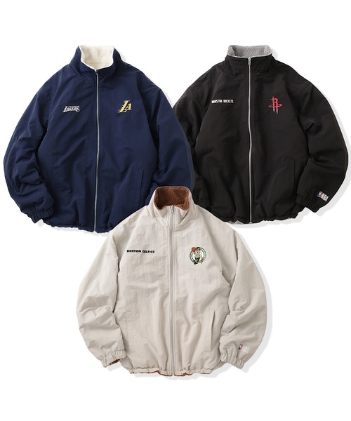 thats lifeナイロンリバーシブルジャケット ハート刺繍付き 2way Reversible Heart logo Nylon / Boa Jackets – That's life