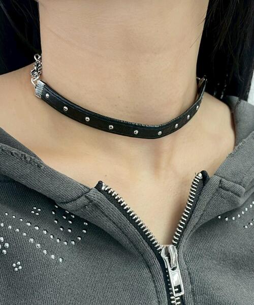 WEGO(ウィゴー)の「WEGO/クロスチェーンPUチョーカー(チョーカー・レディース・その他1・FREE)」の2枚目の写真