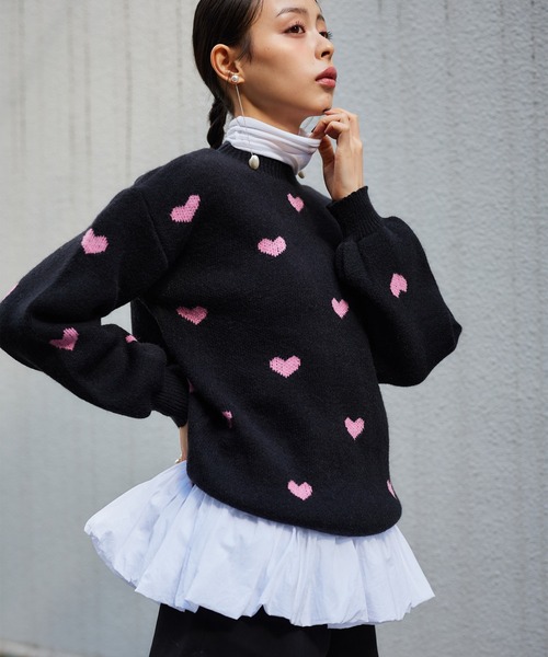 Narcissus（ナルシス）の「バルーンタートルトップス/レイヤードトップス（Tシャツ/カットソー・レディース・ホワイト/ブラック・FREE）」の3枚目の写真