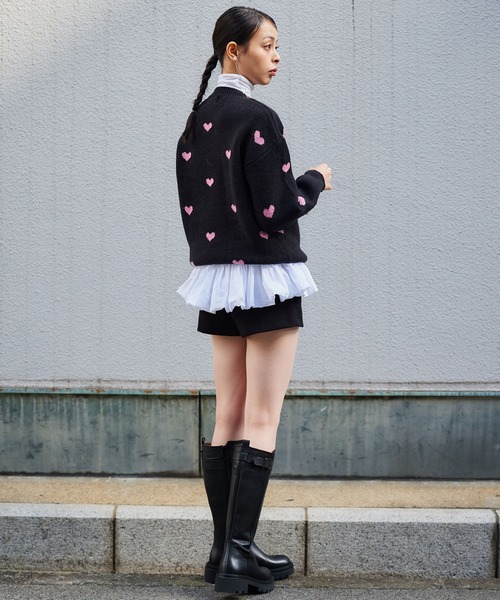 Narcissus（ナルシス）の「バルーンタートルトップス/レイヤードトップス（Tシャツ/カットソー・レディース・ホワイト/ブラック・FREE）」の5枚目の写真