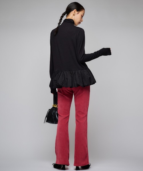 Narcissus（ナルシス）の「バルーンタートルトップス/レイヤードトップス（Tシャツ/カットソー・レディース・ホワイト/ブラック・FREE）」の7枚目の写真