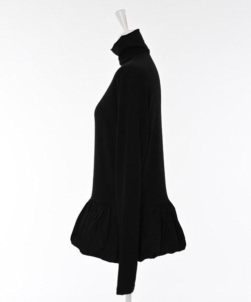 Narcissus（ナルシス）の「バルーンタートルトップス/レイヤードトップス（Tシャツ/カットソー・レディース・ホワイト/ブラック・FREE）」の9枚目の写真