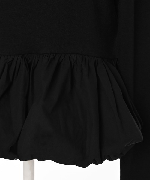 Narcissus（ナルシス）の「バルーンタートルトップス/レイヤードトップス（Tシャツ/カットソー・レディース・ホワイト/ブラック・FREE）」の12枚目の写真