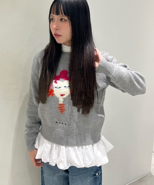 Narcissus（ナルシス）の「バルーンタートルトップス/レイヤードトップス（Tシャツ/カットソー・レディース・ホワイト/ブラック・FREE）」の21枚目の写真