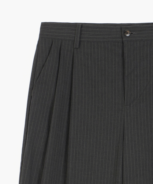 GLW(ジーエルダブリュ)の「ツータックワイドストライプスラックスチャコール(スラックス・レディース・その他・LARGE/SMALL/MEDIUM)」の10枚目の写真