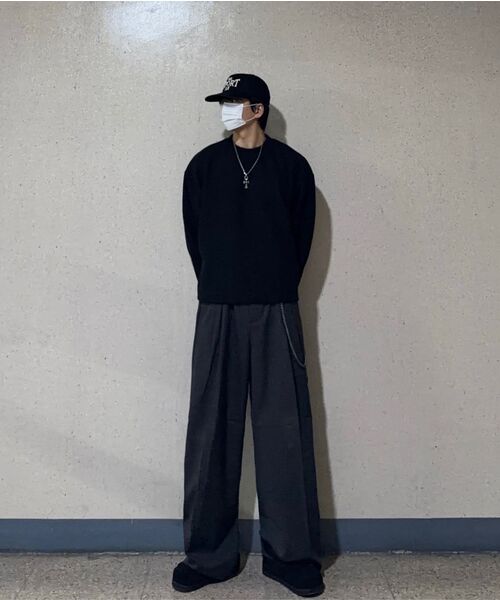 GLW(ジーエルダブリュ)の「ツータックワイドストライプスラックスチャコール(スラックス・レディース・その他・LARGE/SMALL/MEDIUM)」の13枚目の写真