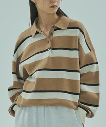 ROSE BUD | STRIPED COLLAR KNIT(ニット/セーター)