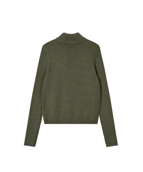 Rest&Recreation（レストアンドレクリエーション）の「SLIM FIT HALF ZIP-UP KNIT - KHAKI（ニット/セーター・レディース・その他・ONE）」の2枚目の写真