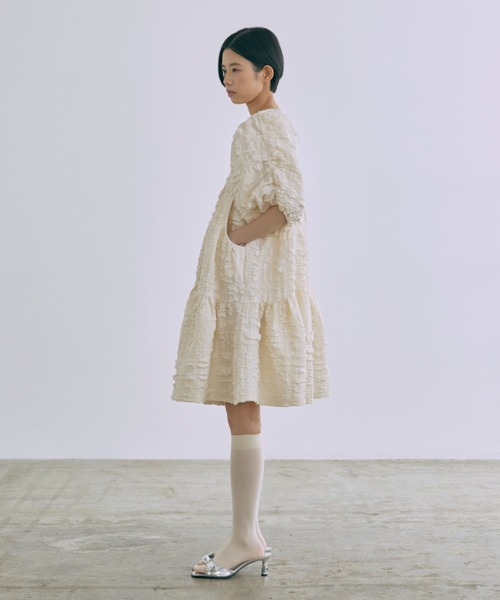 EN NEUME（エンノイム）の「Jacquard Puffy Dress（ワンピース・レディース・アイボリー/ブラック・0/1）」の9枚目の写真
