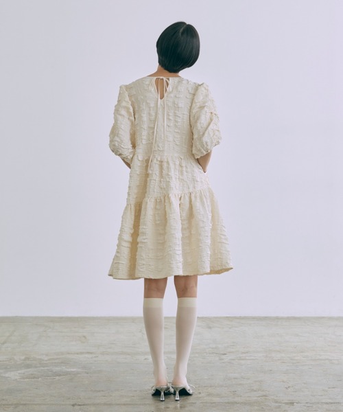 EN NEUME（エンノイム）の「Jacquard Puffy Dress（ワンピース・レディース・アイボリー/ブラック・0/1）」の10枚目の写真