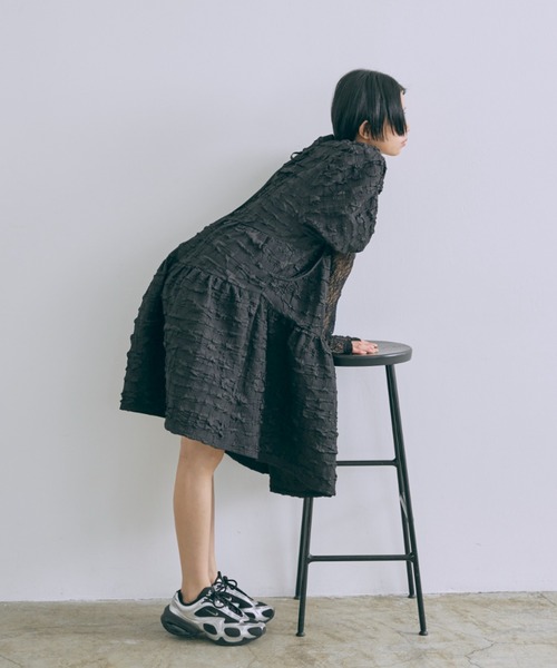 EN NEUME（エンノイム）の「Jacquard Puffy Dress（ワンピース・レディース・アイボリー/ブラック・0/1）」の7枚目の写真