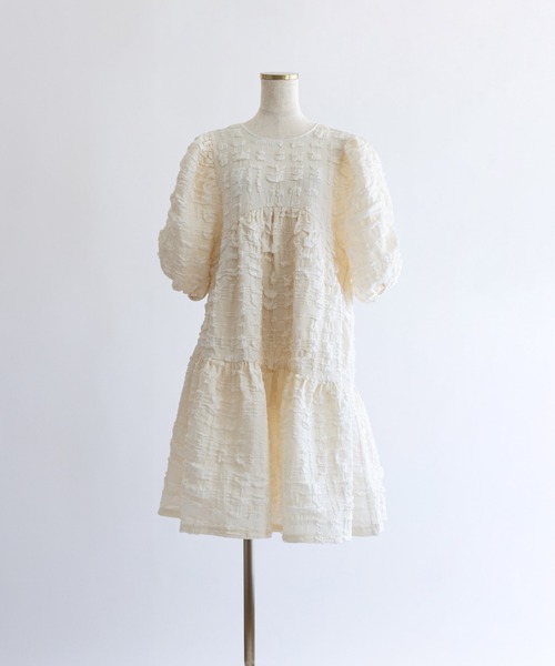 EN NEUME（エンノイム）の「Jacquard Puffy Dress（ワンピース・レディース・アイボリー/ブラック・0/1）」の14枚目の写真