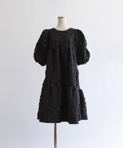 EN NEUME（エンノイム）の「Jacquard Puffy Dress（ワンピース・レディース・アイボリー/ブラック・0/1）」の15枚目の写真