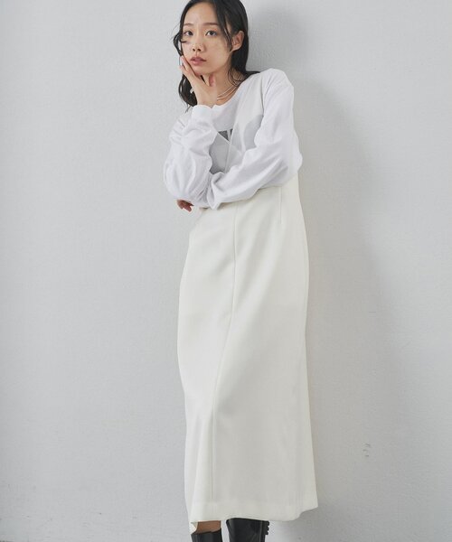 Whim Gazette（ウィムガゼット）の「ダブルサテンワンピース（ワンピース・レディース・オフホワイト/ブラック・FREE）」の11枚目の写真