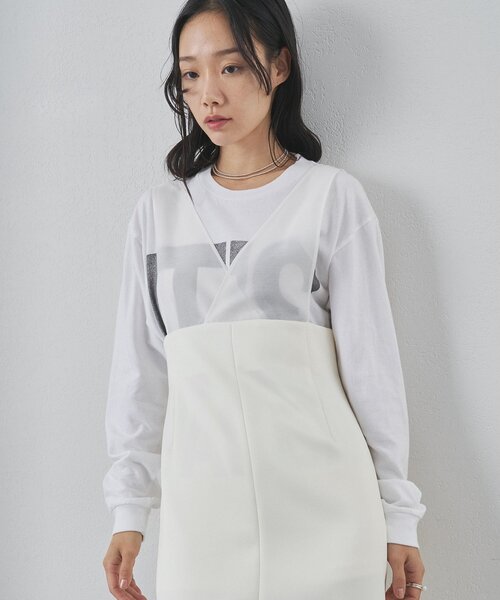 Whim Gazette（ウィムガゼット）の「ダブルサテンワンピース（ワンピース・レディース・オフホワイト/ブラック・FREE）」の13枚目の写真