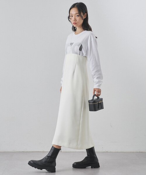 Whim Gazette（ウィムガゼット）の「ダブルサテンワンピース（ワンピース・レディース・オフホワイト/ブラック・FREE）」の16枚目の写真