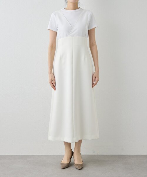 Whim Gazette（ウィムガゼット）の「ダブルサテンワンピース（ワンピース・レディース・オフホワイト/ブラック・FREE）」の18枚目の写真